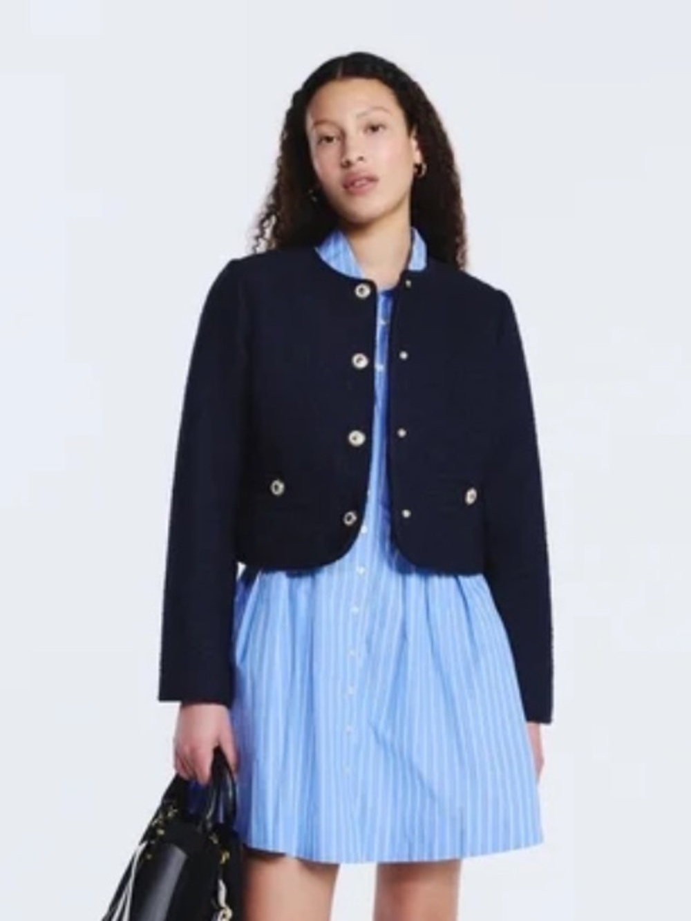 Free Assembly Women's Collarless Nubby Jacket with Long Sleeves, Sizes S & XXL